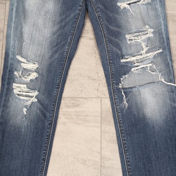 American Eagle Tomgirl Jeans Ripped Destroyed Super Stretch Slim Leg Denim - Picture 4 of 16